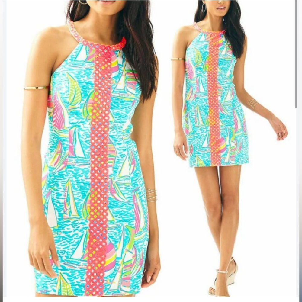 Lilly Pulitzer Colorful Sailboat Mini Dress